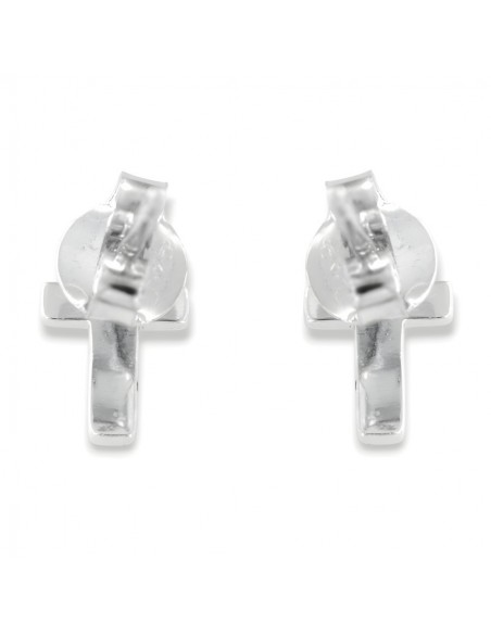 Orecchini Argento Rodiato Croce Liscia [dee652c7]