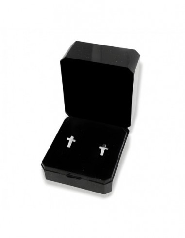 Orecchini Argento Rodiato Croce Liscia [dbb615d9]