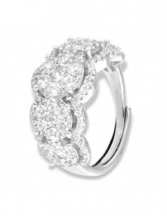 Anello Argento Rodiato Riviera Magic Zirconi Bianchi [6f1666df]