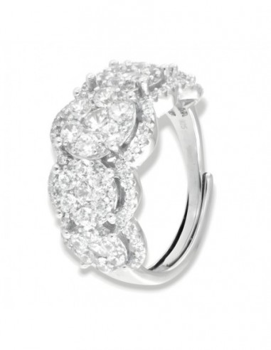 Anello Argento Rodiato Riviera Magic Zirconi Bianchi [6f1666df]