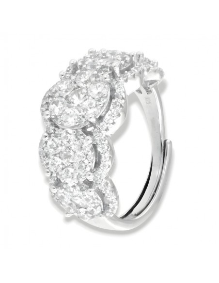 Anello Argento Rodiato Riviera Magic Zirconi Bianchi [6f1666df]