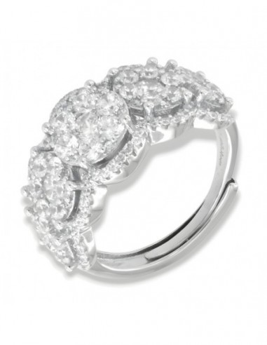 Anello Argento Rodiato Riviera Magic Zirconi Bianchi [7683f904]