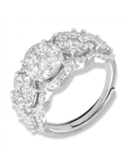 Anello Argento Rodiato Riviera Magic Zirconi Bianchi [7683f904]