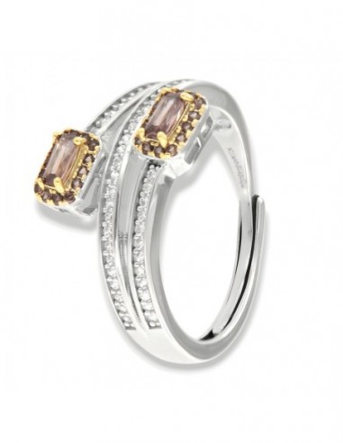 Anello Argento Rodiato Bilogy Caffè [b63025d2]