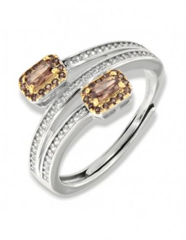 Anello Argento Rodiato Bilogy Caffè [ff769006]
