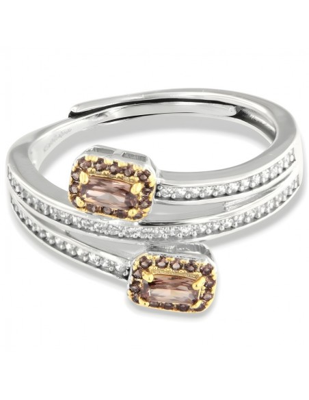 Anello Argento Rodiato Bilogy Caffè [941d5511]
