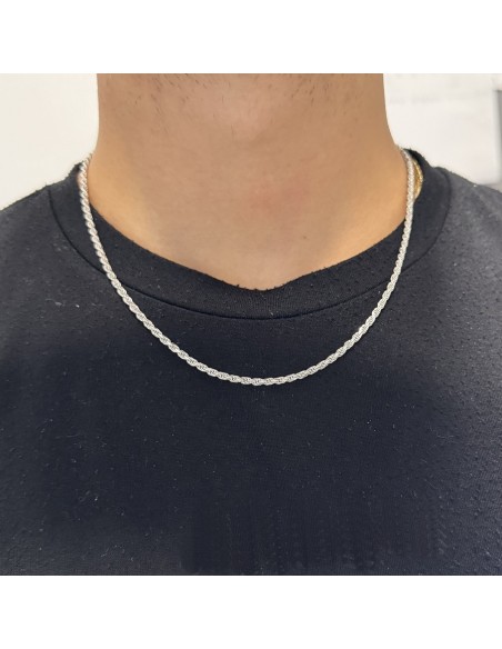 Collana Argento Rodiato Maglia Rope 9,65GR [bf70e95d]